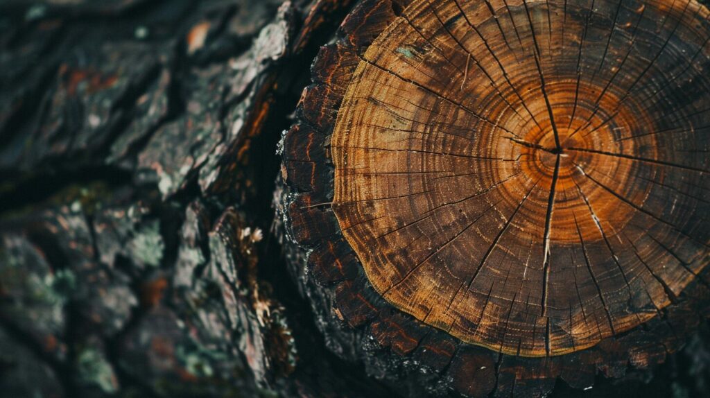 Gros plan sur un tronc d'arbre