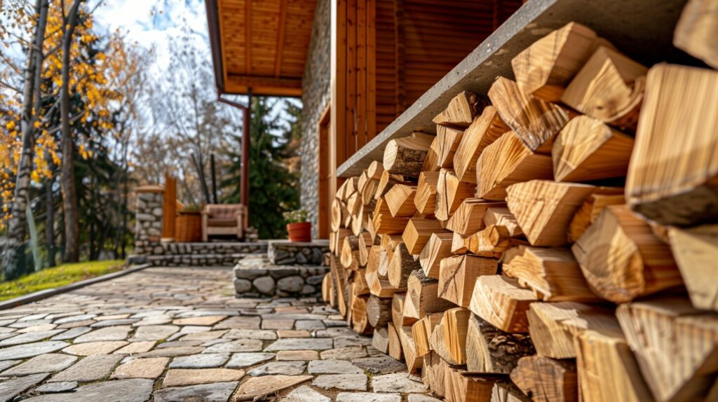 Pile de bois de chauffage